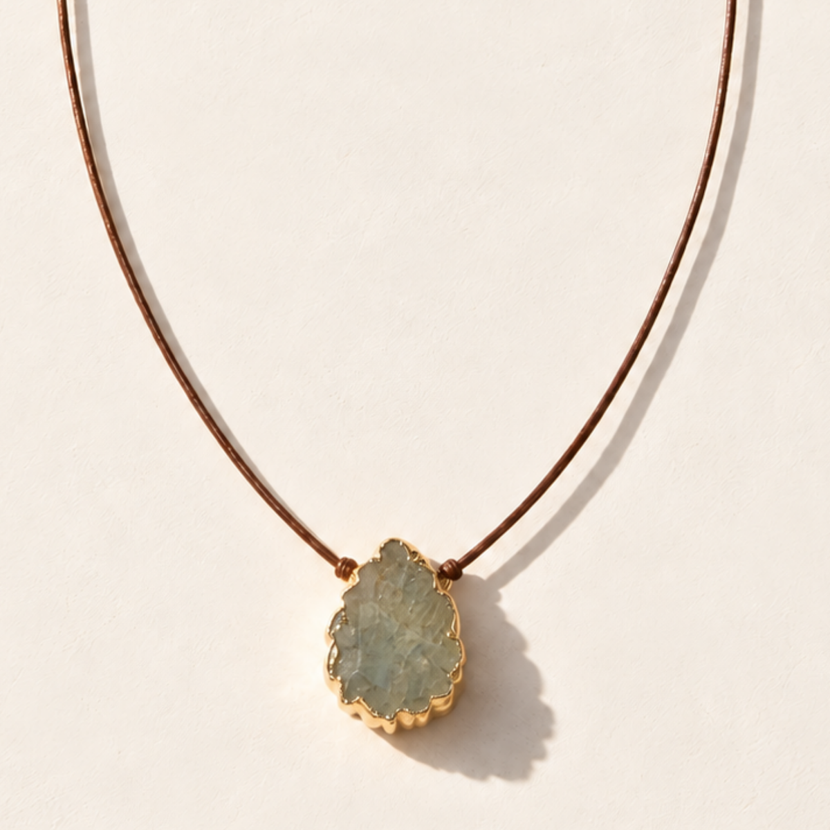 Aquamarine Gold Drop Necklace