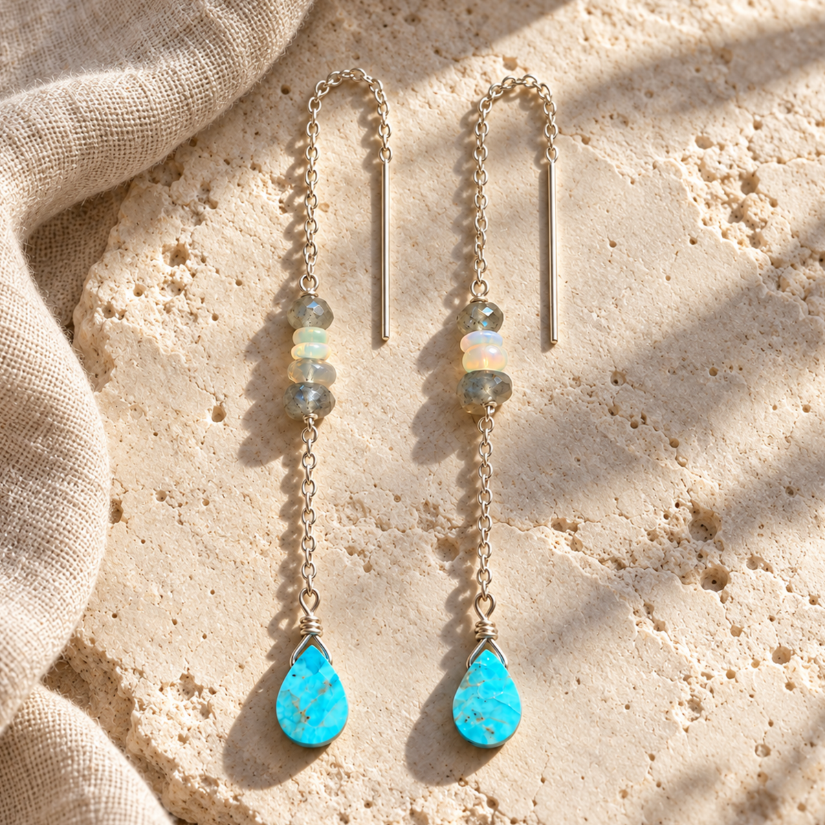 Earthbound | Turquoise, Ethiopian Opal & Labradorite Earrings