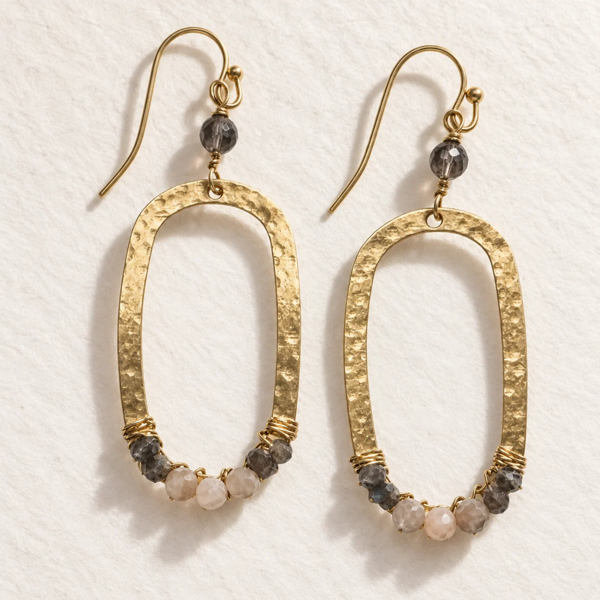 Sienna | Hammered Gold Woven Oval Earrings