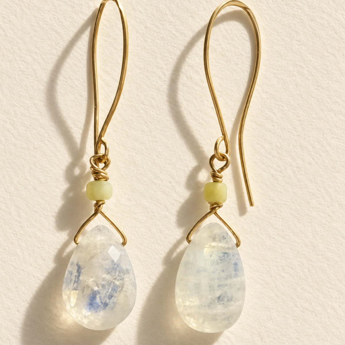 Verdant Light | Moonstone & Chrysoprase Earrings