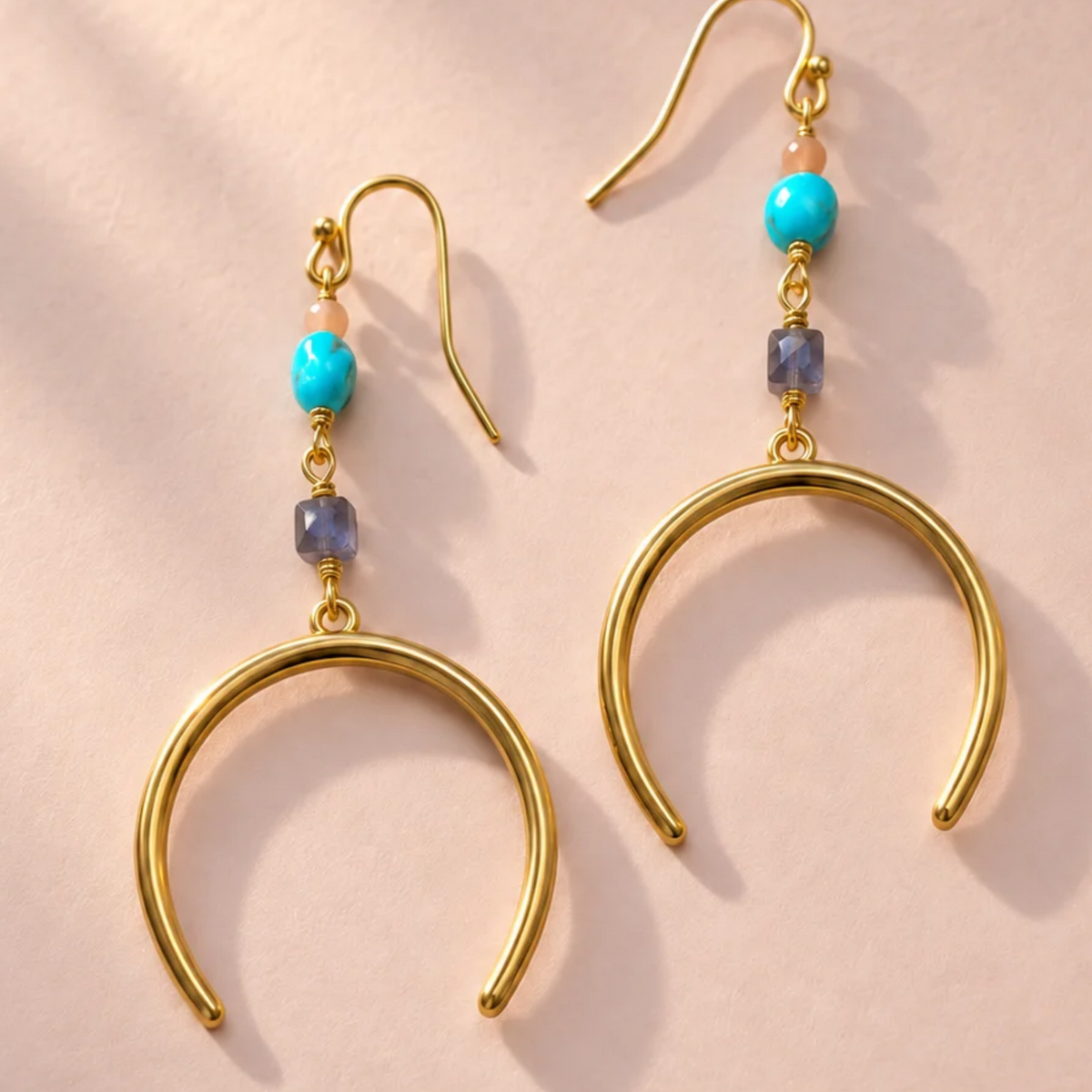 Golden southwest horseshoe earrings