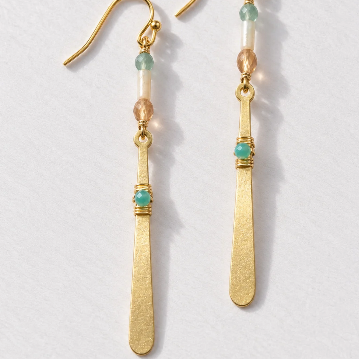 Golden Mosaic | Mixed Gemstone Drop Earrings