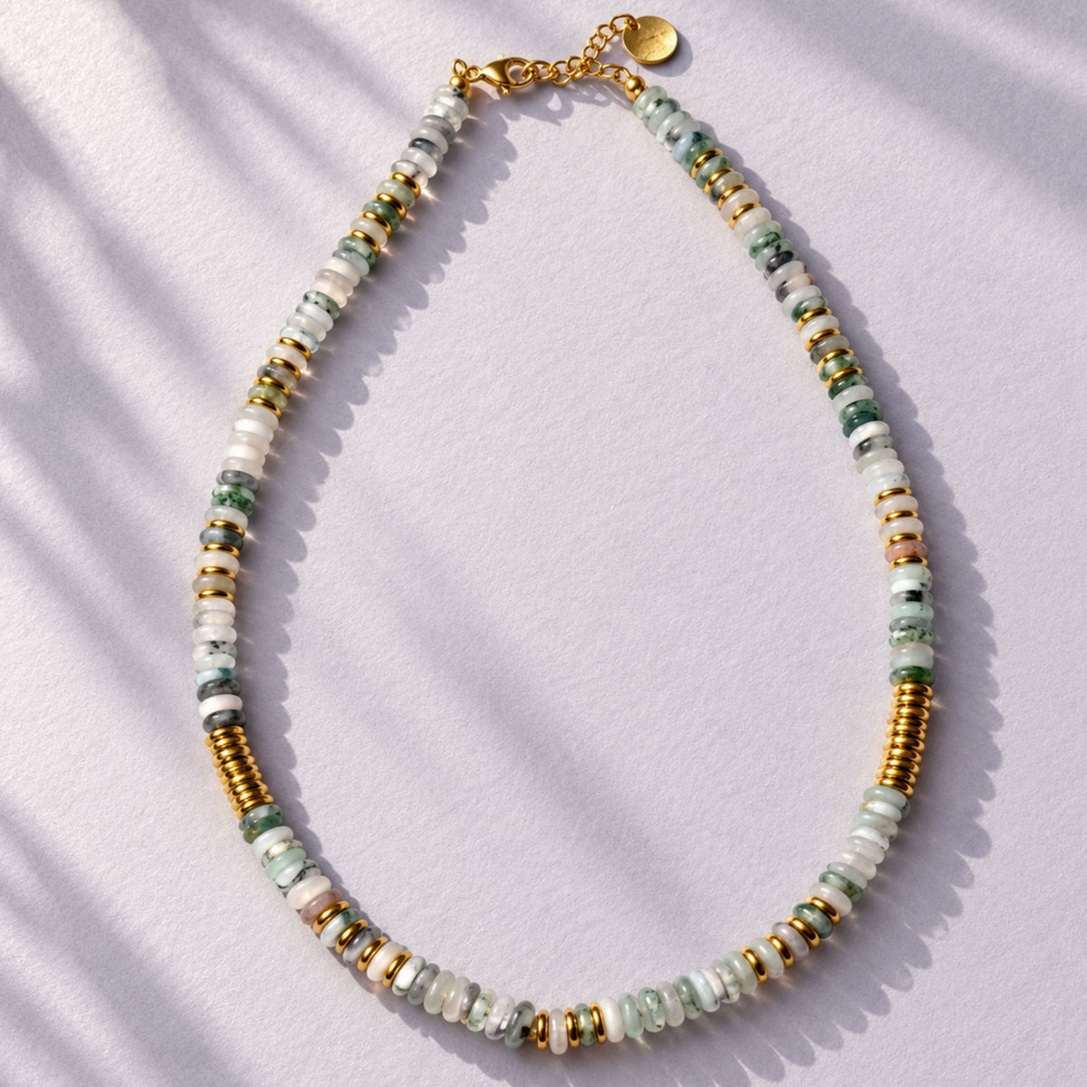 Wild Grove | Moss Agate Disc Necklace