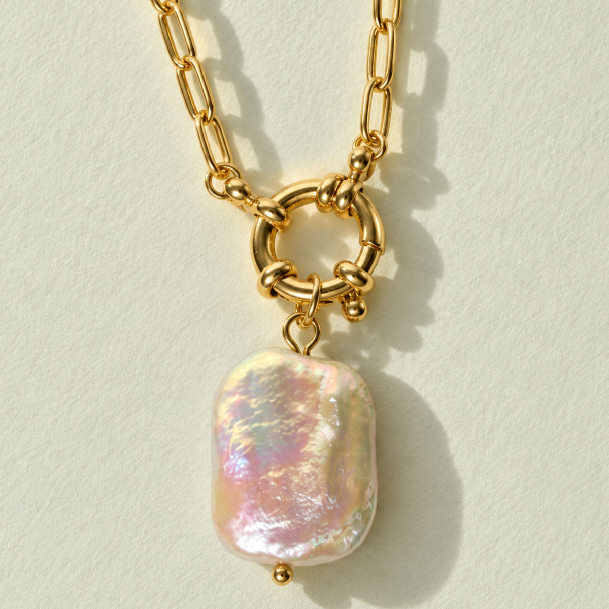 Sculpted Pearl | Chunky Square Pearl Necklace