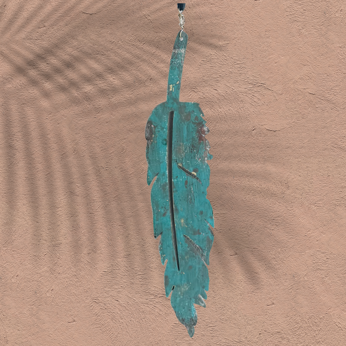 Wall hanging,  Boho patina leaf