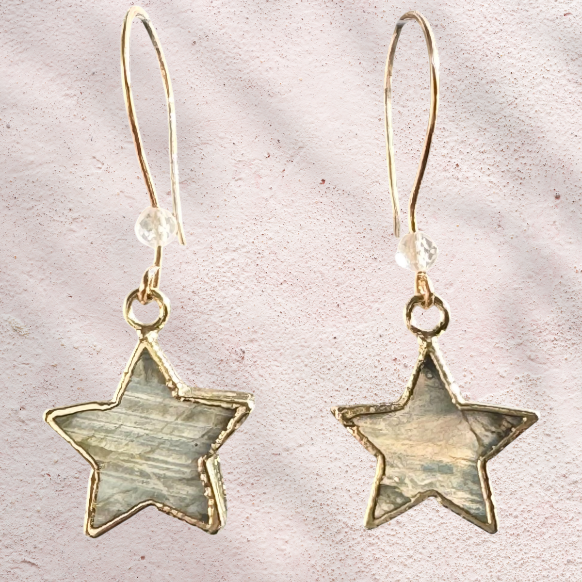 Labradorite electroplated stars