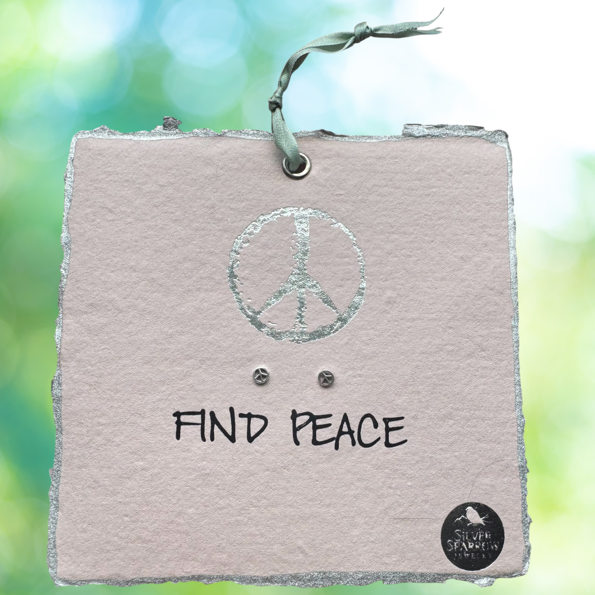 Mini peace stud sterling earrings