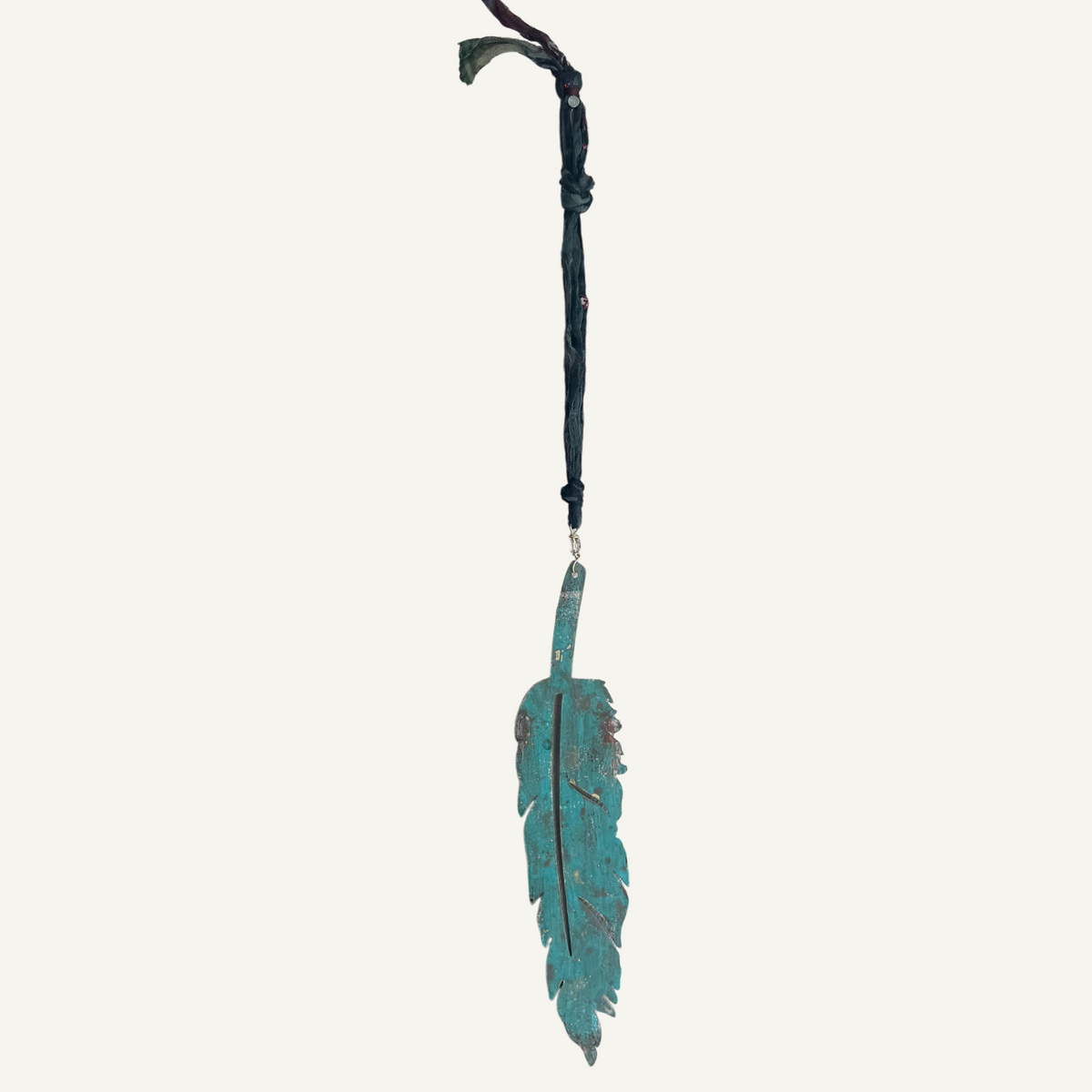 Wall hanging,  Boho patina leaf