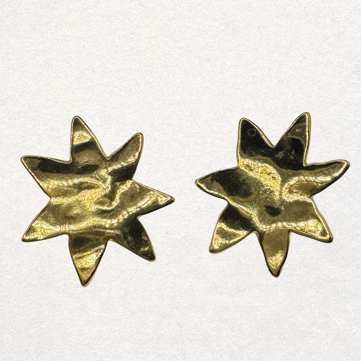Deco gold sun stud earrings