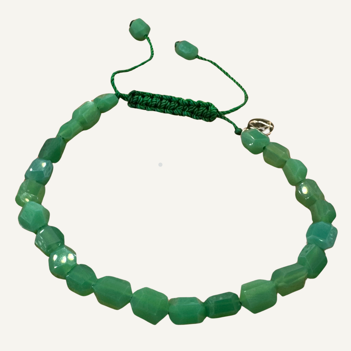 Chalcedony Chrysoprase Nugget adjustable bracelet