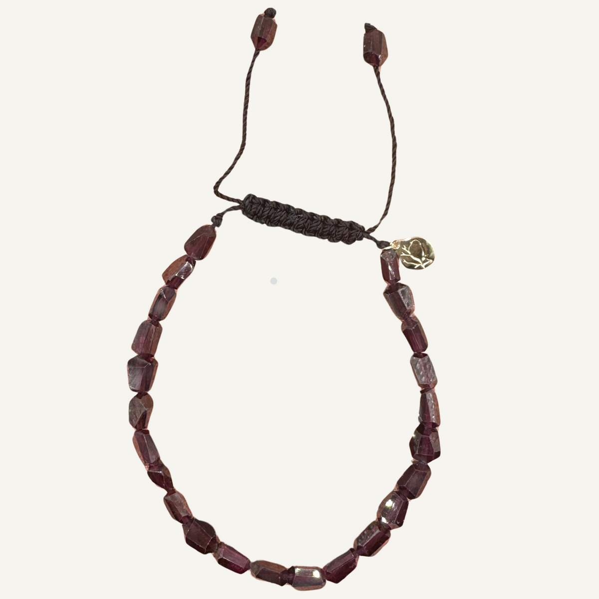 Garnet Nugget adjustable bracelet