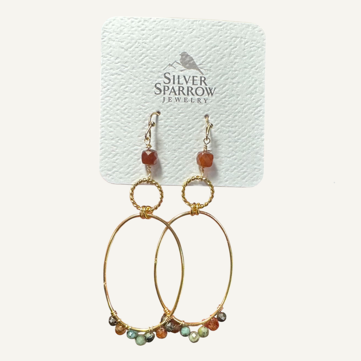 Double hoop gold woven earrings