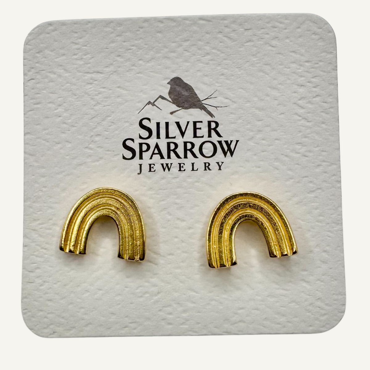 Golden rainbow stud earrings