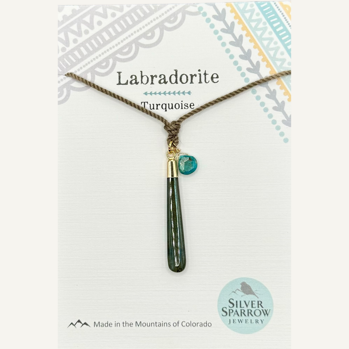 Labradorite with turquoise necklace