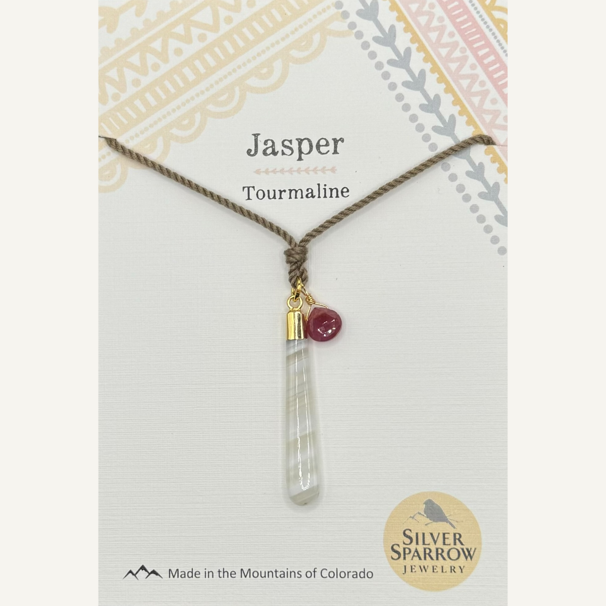 Jasper and tourmaline necklace