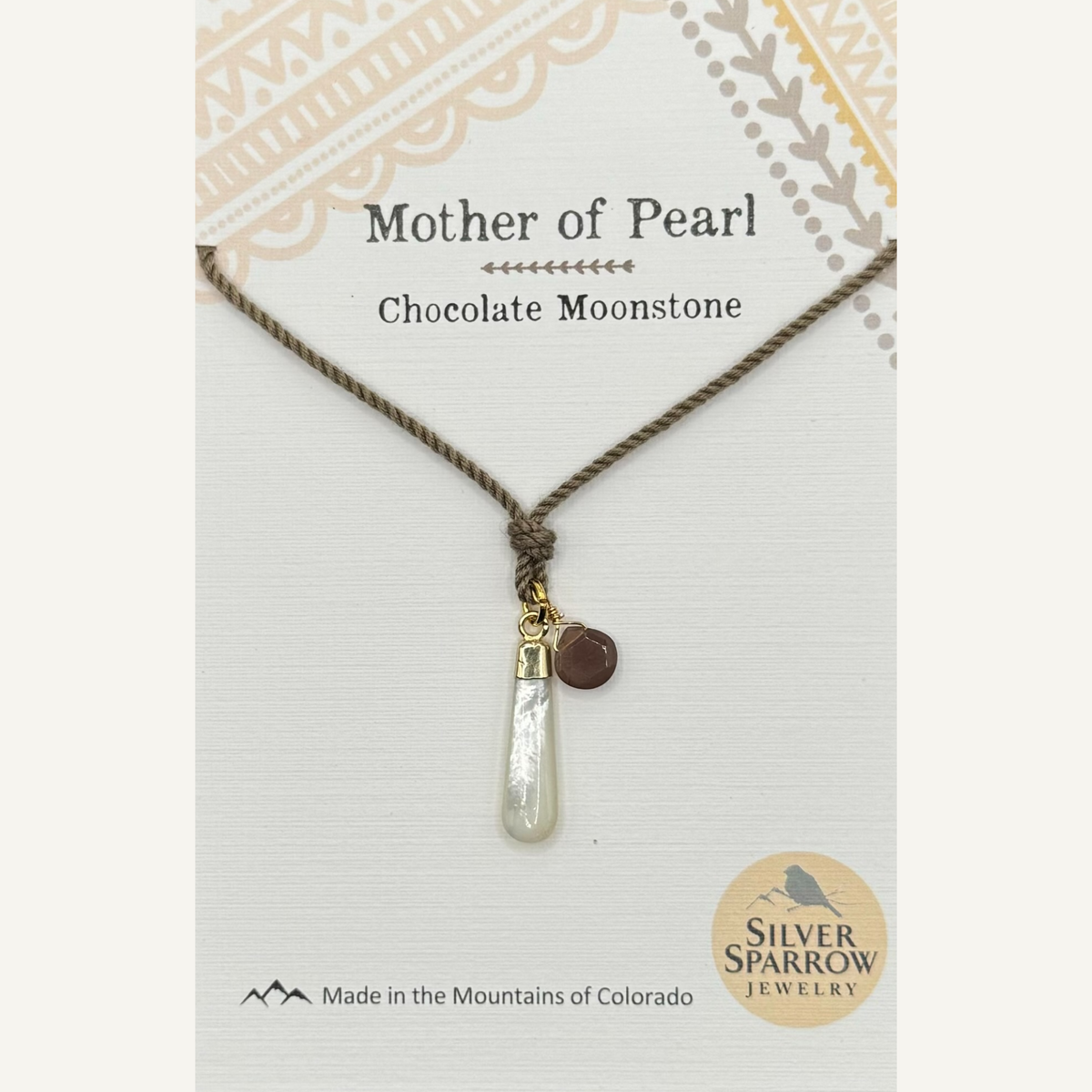 Mother-of-Pearl and chocolate moonstone necklace