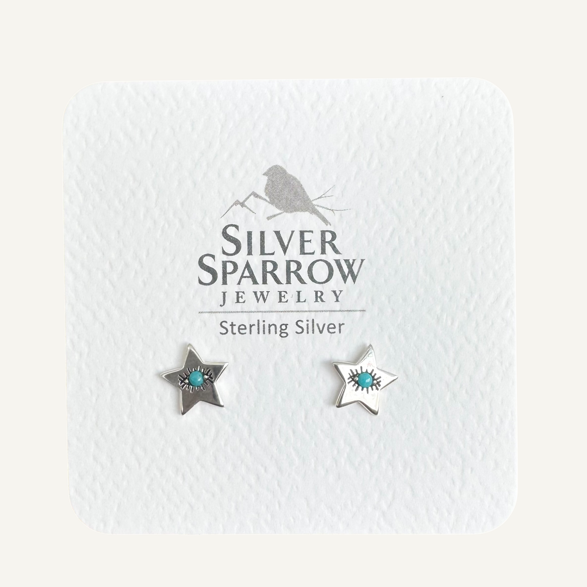 Sterling star turquoise stud earrings