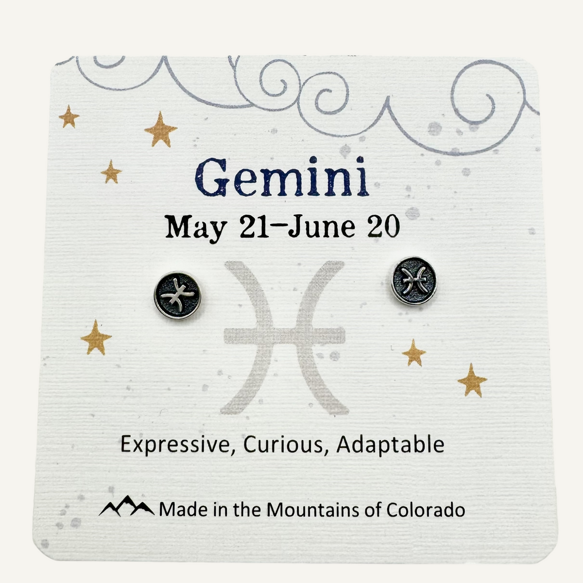 Gemini Sterling Stud Earrings