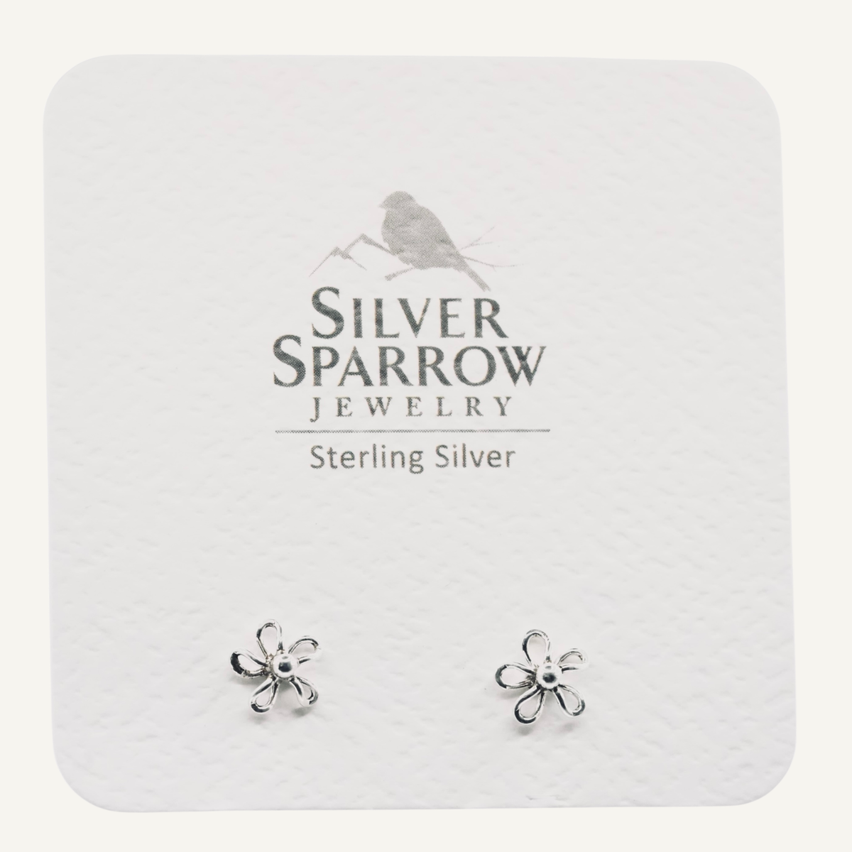 Artistic wire sterling flower studs