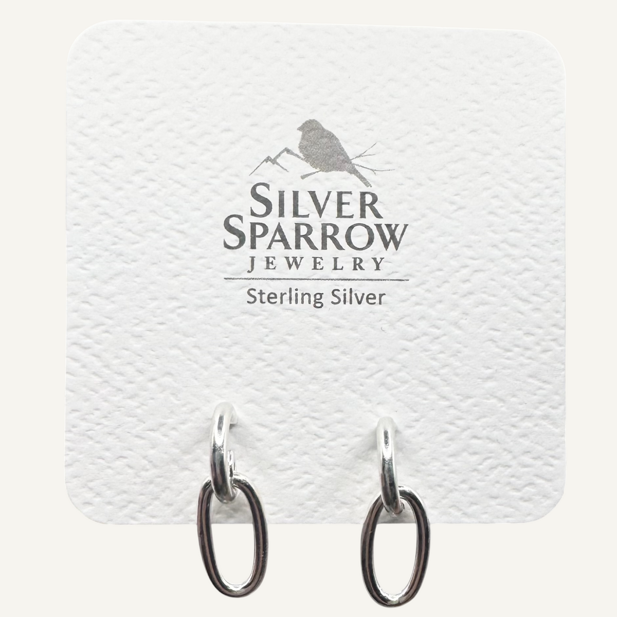 Sterling hoop chain dangle earrings